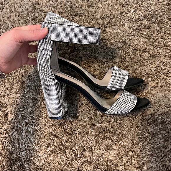 Jeffrey Campbell Lindsay Ankle Strap Sandal
Black satin and rhinestones - Picture 2 of 7